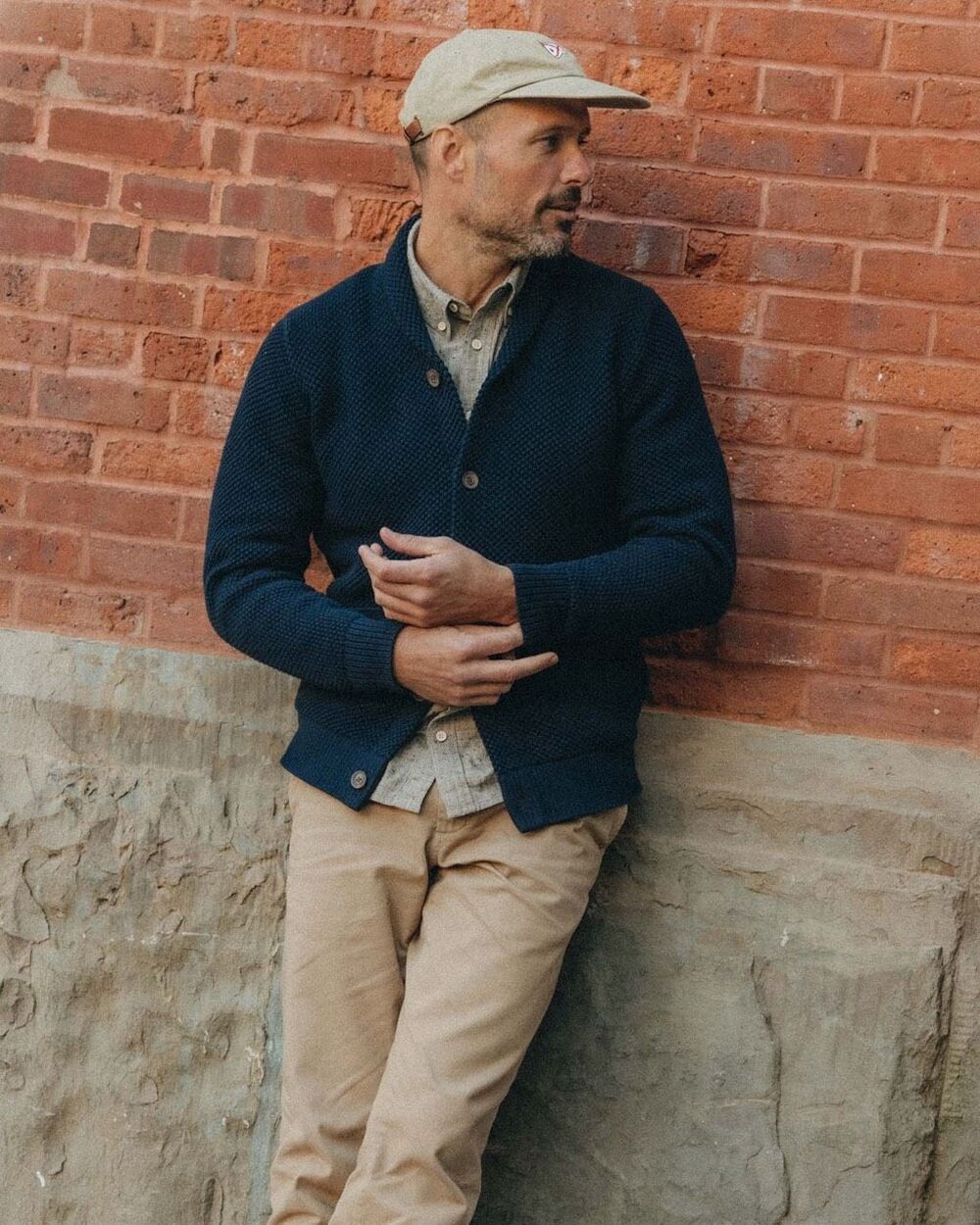 Taylor Stitch Men’s The Crawford Sweater Shawl Collar in Navy Blue